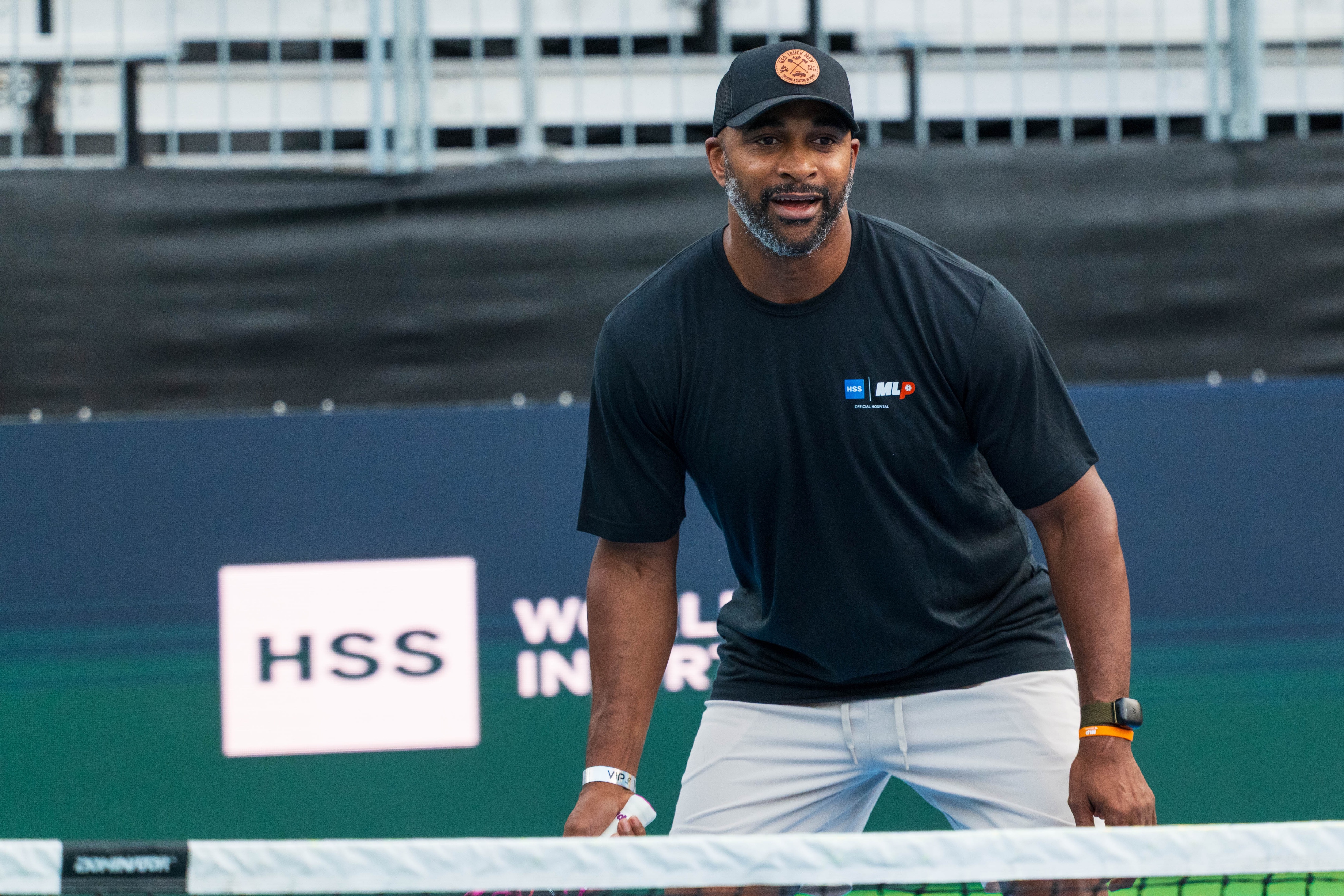David Tyree waiting to hit a ball.